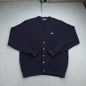 Vintage Challenger Cardigan Mens M 38-40 Navy Grandpa V-Neck Sweater Turtle